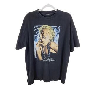 Vintage 2003 Marilyn Monroe black tshirt Size Med Glam Retro Collector Pin Up